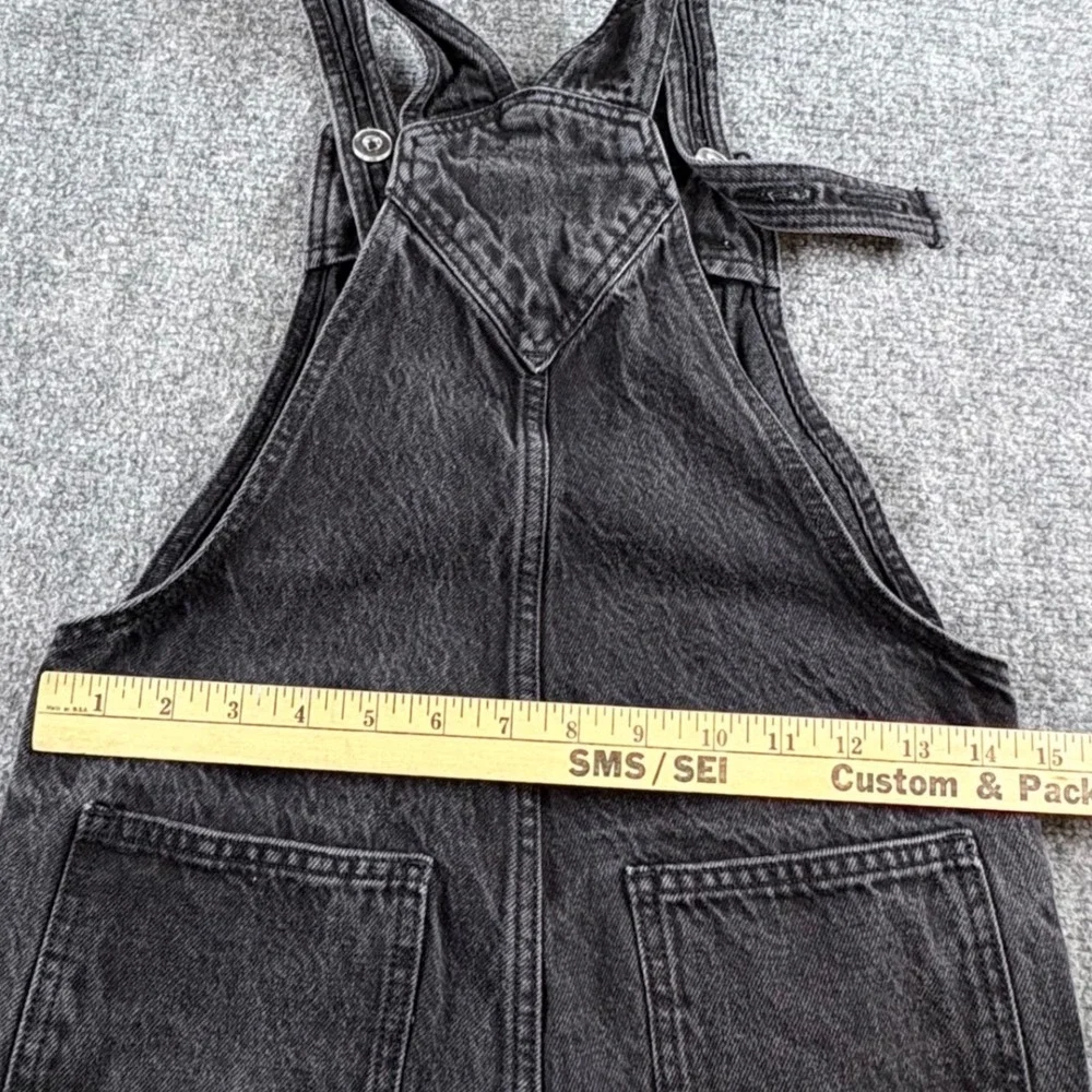 Old Navy Denim Overalls Girls L 10-12 Black Acid Wash Adjustable Grunge Y2K Gorp